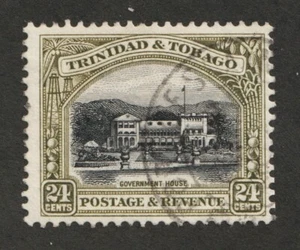 1937 Trinidad & Tobago Sc# 40a pf.12½ - 24 Cents, Government House. Used Cv$25 - Picture 1 of 1