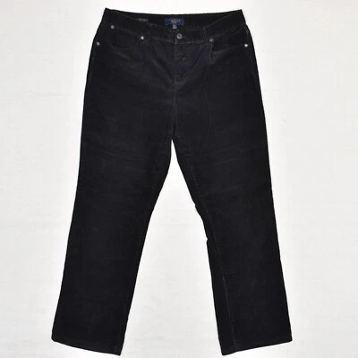 Pantalones de vestir para mujer Talbots rectos de algodón negros talla 12P Heritage pana cremallera Foto 1 de 4