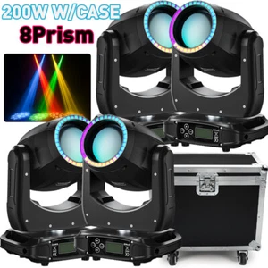 4PC LED Moving Head Light RGBW 200W Beam Stage GOBO Lighting DJ Disco DMX W/Case - Picture 1 of 20