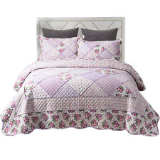3Pcs Quilt Bedspread Sets Queen Size 230x250 cm for All Season w/2 Pillow Cover
