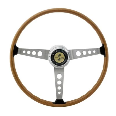 New! 1965 - 1973 Ford MUSTANG Shelby GT350 Woodgrain Steering Wheel with Center  - Image 1 of 4