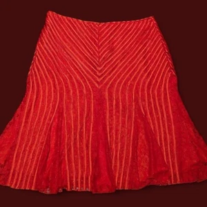 DE COLECCIÓN MOSHITA COUTURE 3X 3XL Falda midi sirena ribete escarlata 2E - Imagen 1 de 4