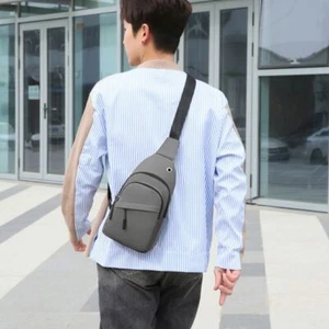 Anti-theft Men's Shoulder Bag Nylon Chest Bag Portable Travel Crossbody Bag - Picture 1 of 11