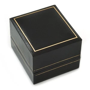 Scatola porta anelli similpelle nera - Foto 1 di 6
