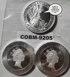 3 ONE-OZ 999 Silver Proof 2021 St Helena Napoleon Angel Rounds East India Co -5 - Picture 1 of 9