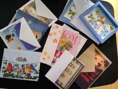 Лот из 10 поздравительных открыток с конвертами винтажный Christmas Suzy's Zoo день матери и отца - Изображение 1 из 4