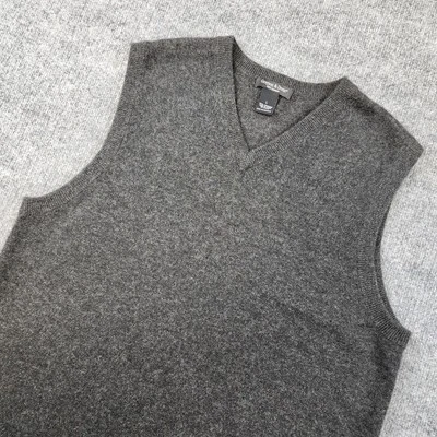 Chaleco Suéter Grande de Cachemira Grayson Dunn Para Hombre Cuello en V Informal Preppy Foto 1 de 4