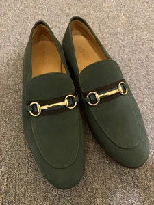 Aldo Herren Grün Wildleder Horsebit Halbschuhe Größe 10,5 EU 43,5 Slipper Elegant Schuhe - Bild 1 von 4