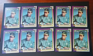 1990 Topps Rickey Henderson Card Lot #450 (10 cards) EX+ - NM - Picture 1 of 2