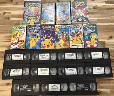 Lot of 21 Vintage Pokemon vhs movies couple have cracked plastics but all work! - Image 1 of 4