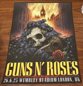 GUNS N ROSES WEMBLEY STADION 2025 LONDON 26.06.25 EVENT POSTER 273.300 - Bild 1 von 2