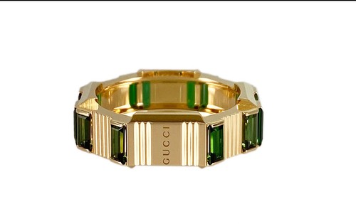 Anello Gucci Link To Love You. Anello in tormalina verde misura 6 5 oro giallo 18 carati