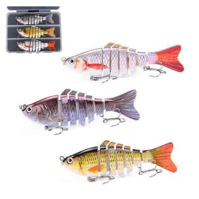 Lot de 3 de leurres Leurres de pêche pêche Multi-articulés avec Traces Leurre... - Photo 1/4