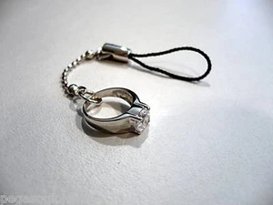 CHARM PER TELEFONINO CON ANELLINO ARGENTO E ZIRCONE ragzza bambina - Imagen 1 de 2