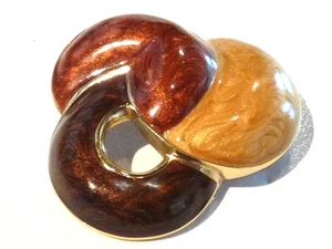 Bijou alliage doré broche créateur Oréna rosace émaillée no 2 brooch - Imagen 1 de 1