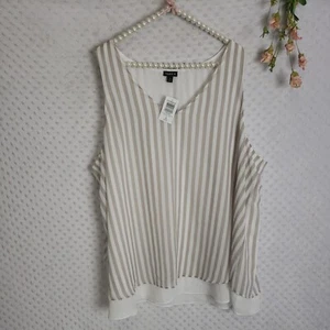 Torrid 3 Tank Top Blouse Womens Plus Size 3X NWT New Stripe Layered Shirt - Picture 1 of 6