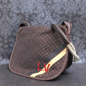 LOUIS VUITTON MONOGRAM MINI LIN Camel Initiales Amman Shoulder bag #2 Rise-on - Picture 1 of 18