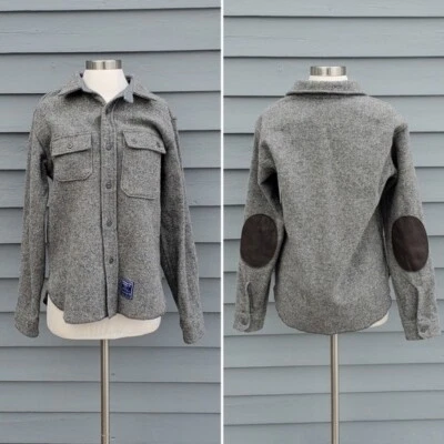 Engineered Garments Faribault Woolen Mills Gray Wool Military Blanket CPO Shirt - Image 1 of 4