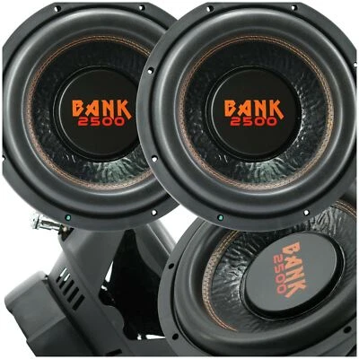 Audiobank 12 Inch 5000 Watt Car Audio Subwoofer w/ 4 Ohm DVC Power 12' Sub X2 - Image 1 of 4