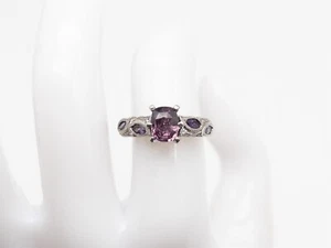 Anillo de platino de diamantes amatista con zafiro púrpura de 2,35 quilates certificado por Kirk Kara de $8000 - Imagen 1 de 10