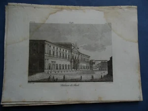 VEDUTA DEL PALAZZO DEGLI STUDI-ANTICA INCISIONE IN RAME-NAPOLI 1846 - Picture 1 of 1