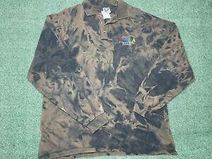 Vintage Cotton Delux Long Sleeve Polo YMCA Tye Dye Mens XL Made in USA Single St