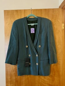 Giorgio Armani Vintage Womens Blazer Jade Green Suit Jacket NWT Sz 40 MSRP $1250 - Picture 1 of 10