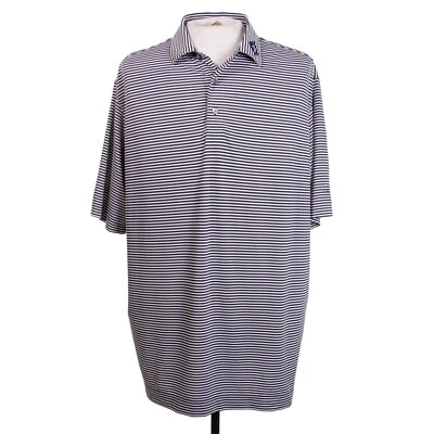 Camisa polo de golf FootJoy Prodry para hombre L azul marino blanco a rayas poliéster Foto 1 de 4