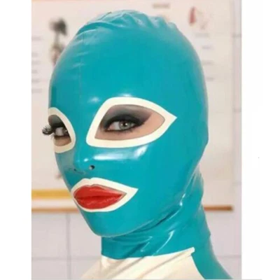 Latex Hood Handmade Rubber Mask for Beautiful Girl Back Zipper Club Wear Costume - Image 1 of 3