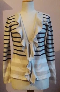 BOGNER CARDIGAN 100% CASHMERE TG 38 BEIGE DELICATO, VOLANT, 1 BOTTONE - Foto 1 di 9
