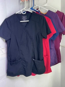 Scrub Tops small to medium mixed lot 5 tops cherokee greentown scrubstar - Picture 1 of 16