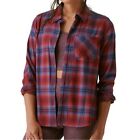 NWT Bass Outdoor Expedition Stretch Flannel Shirt Red Navy Plaid Small