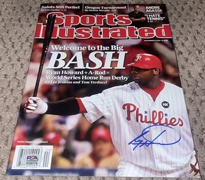 RYAN HOWARD SIGNED SPORTS ILLUSTRATED PSA AUTOGRAPH PHILLIES BASEBALL MAGAZINE - Picture 1 of 1