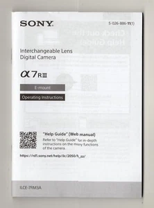 Manual de instrucciones de la cámara Sony A7RIII / A7R III / Alpha 7R III en inglés - Imagen 1 de 6