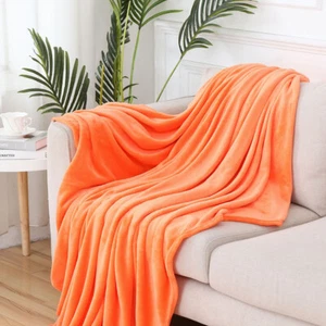 Soft Plush Warm Fleece Blanket Faux Fur Sofa Bed Couch Throw Plain Winter Home - Picture 1 of 23