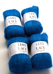 4 Matched Skeins Lang Lace 58% Mohair 42% Silk 25 gm/ 340 yds 0006 Turquoise DS - Picture 1 of 1