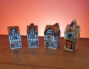 Vintage Beswick England Cottage House Cruet Set Salt Pepper & Mustard + Bonus - Picture 1 of 7