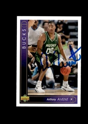 Anthony Avent 1993-94 Upper Deck Bucks authentic autographed card - Image 1 of 2