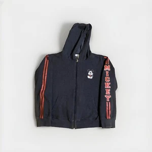 Disney Mickey Mouse Black Zip Up Sweater Jacket with Hood Womens Medium Vintage - Picture 1 of 15