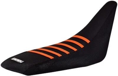 Cubierta de asiento con pinza Yamaha Raptor 350 2004-2018 todo negro/naranja costillas #242 Foto 1 de 2