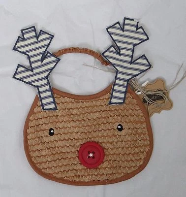 Babero Mud Pie bebé niña/niño Navidad/vacaciones reno - talla única Foto 1 de 2