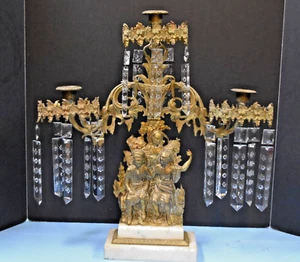 1848 "LAST of the MOHICANS" Bold Elegant 3 Arm Candelabra by Cornelius & Co 19"H - Picture 1 of 20