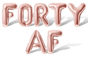 Letter Balloons - FORTY AF 16" Inch Alphabet Letters Foil Mylar Balloon 40th ... - Picture 1 of 5