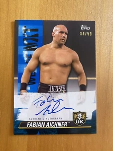 2021 Topps WWE NXT We Are NXT UK Fabian Aichner On-Card Auto Blue Parallel 34/50 - Picture 1 of 2