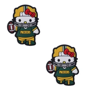 NFL Green Bay Packers Football Kitty Crocs Schuh Charms Jibbitz - 2 Stück - Bild 1 von 1