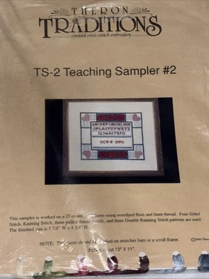 Theron Traditions Counted Cross Stitch TS-2 Teaching Sampler 2 Chart - Image 1 of 2