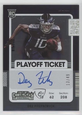2021 Contenders RPS Variation Playoff Ticket /49 Dez Fitzpatrick Rookie Auto RC - Image 1 of 2