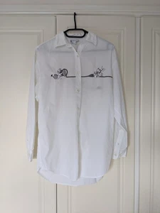 Disney Vintage Damen Hemd weiß Button-Down 101 Dolmatin Stickerei Gr. M - Bild 1 von 10