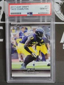 Taco Charlton 2017 Leaf Draft Rookie #63 PSA 10* GEM MT - Picture 1 of 1