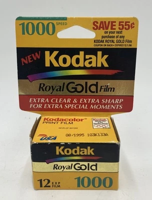 Kodak Royal Gold 1000 Color Film RF 135-12 Exposure  NOS Factory Sealed 08/1995 - Image 1 of 4